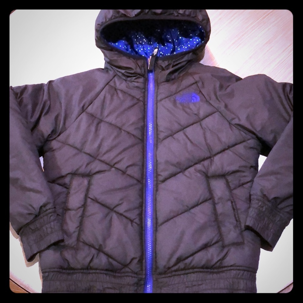 The NorthFace Reversible Puffer Jacket Girl sz7/8
